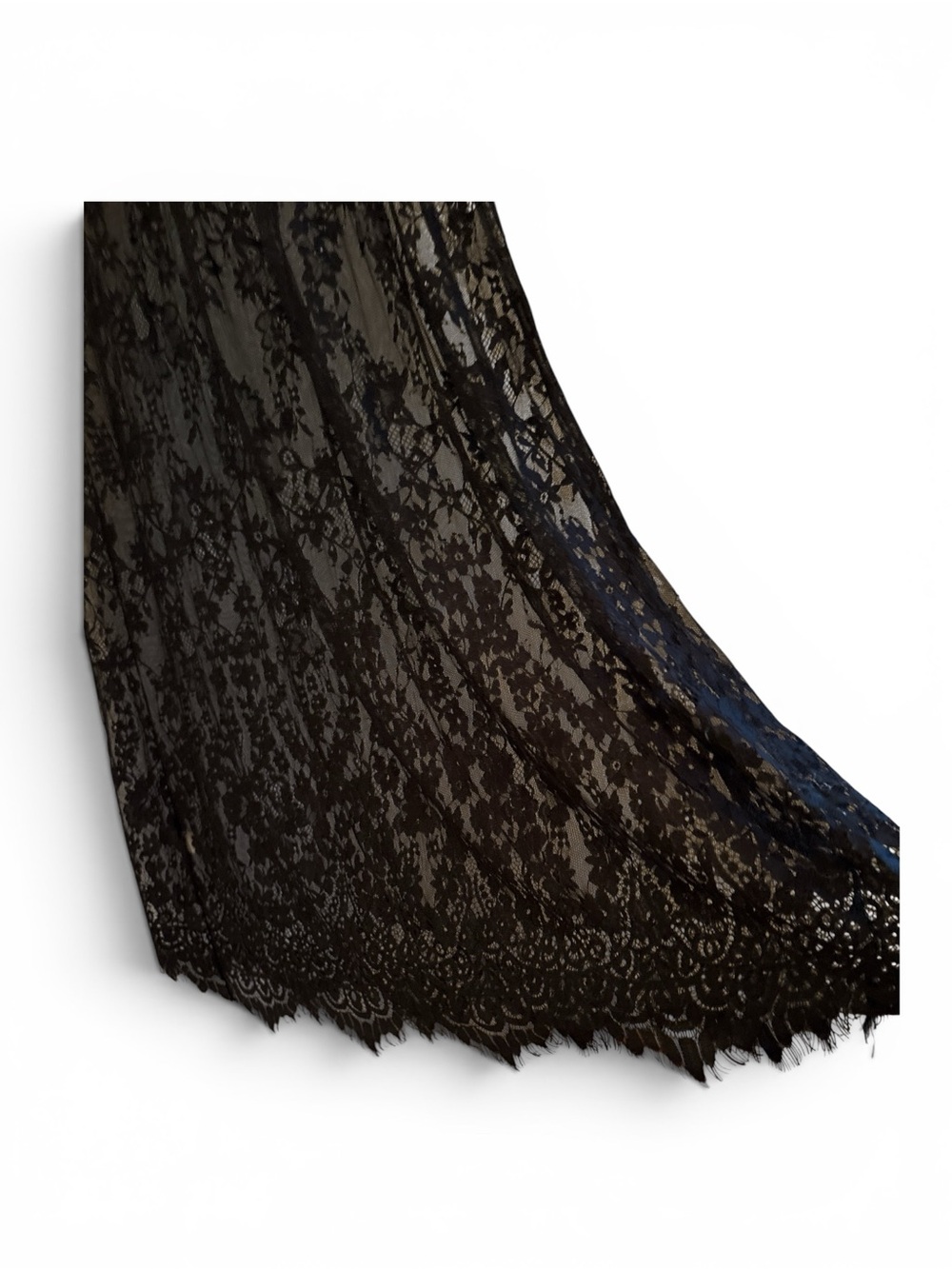 Elegant Black Lace Maxi Dress with Long Sleeves Deep V Neck Sz Small - Picture 3 of 6
